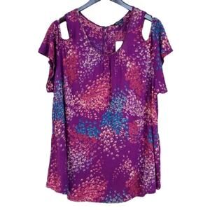 Lucky Brand Floral Cold Shoulder Top